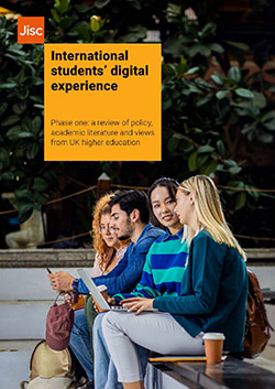 Front cover of the report featuring students on digital devices.